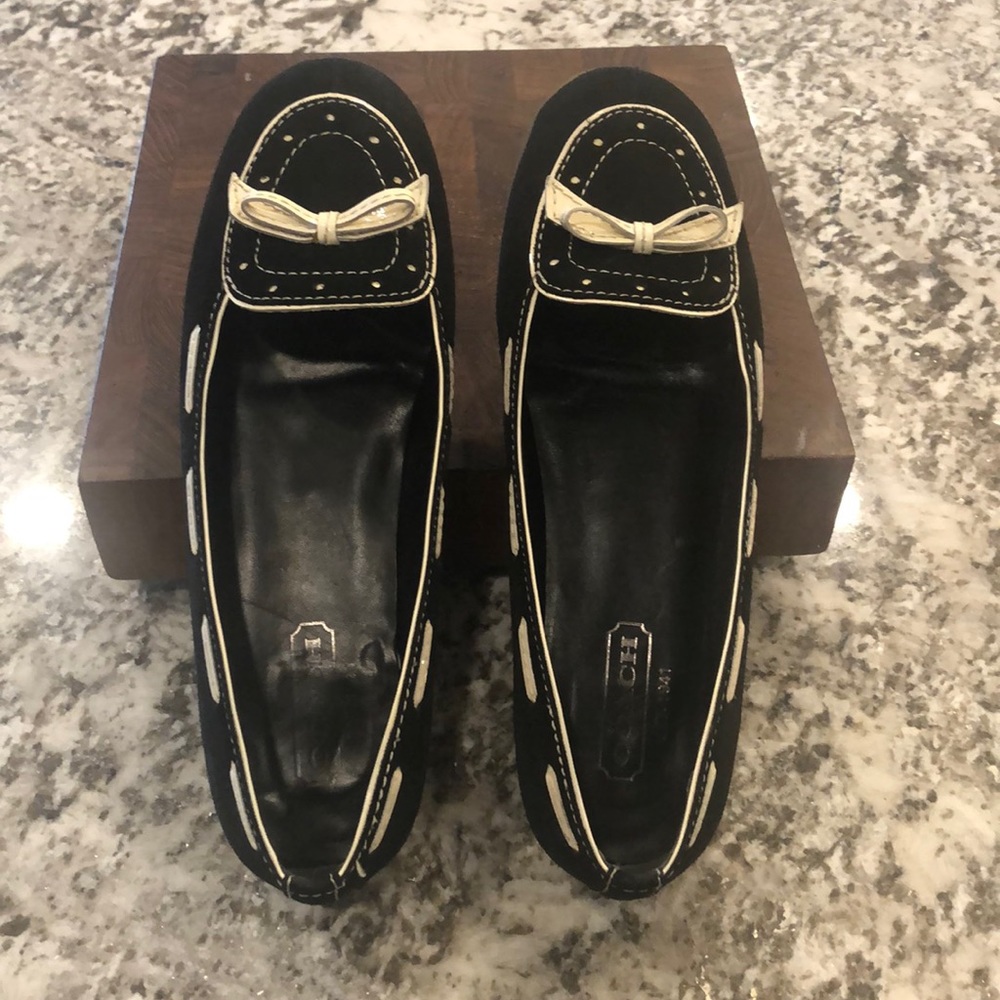 Coach black suede loafers. Sz 6.5